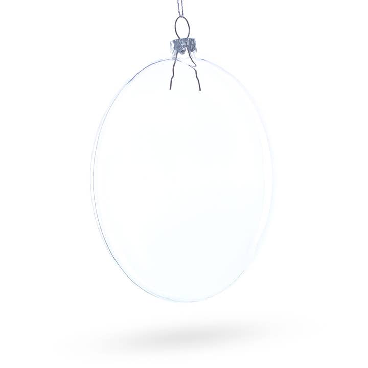 BestPysanky - Wholesale Ornament set - Set of 3 Flat Disc Clear Glass Ornaments 5.4 Inches (140 mm)2