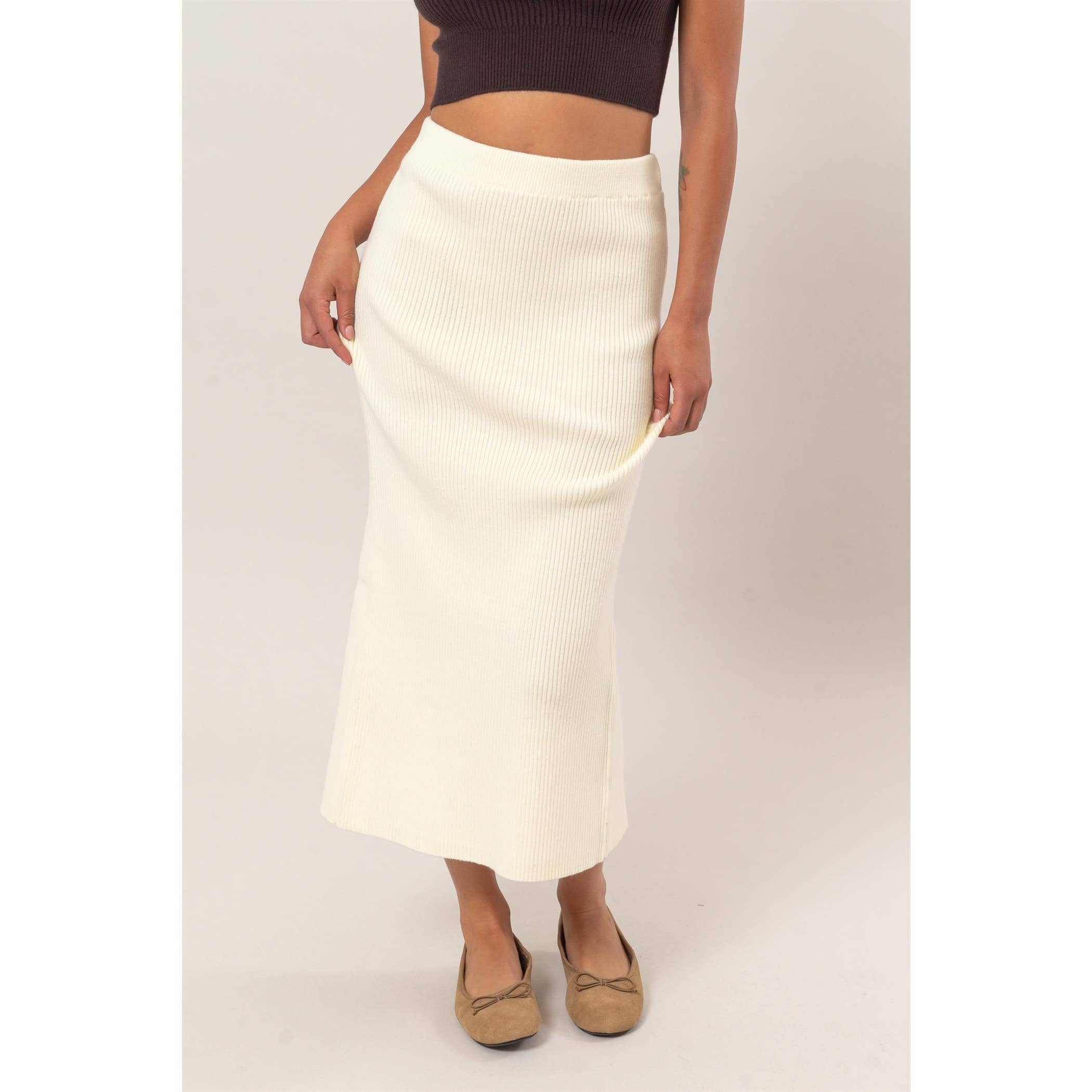 HYFVE – wholesale Skirt – Women’s – Ribbed Knit Midi Skirt0