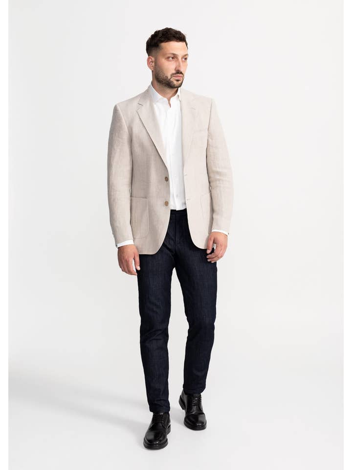 De IONESCU - Wholesale Button Down Shirt - Men's - The "Peles" Egyptian Cotton Shirt - Ecru2