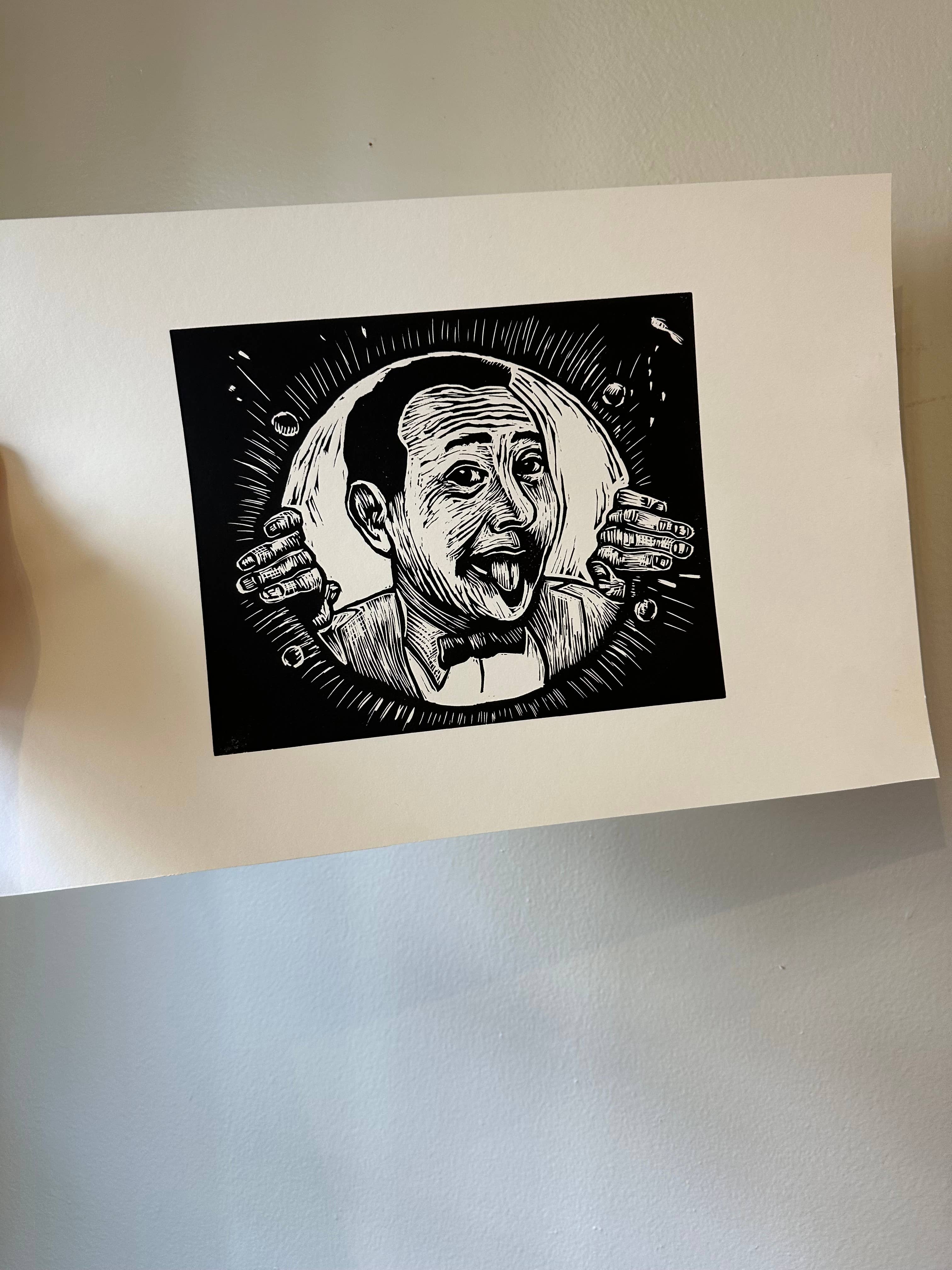 Horse & Hare - Wholesale Art Print - Pee Wee Linocut Portrait Wall Art 1