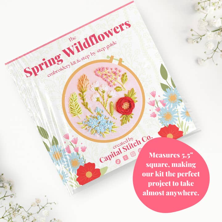 Capital Stitch Co. - Wholesale Embroidery/cross-stitch supplies - Spring Wildflowers DIY Step by Step Embroidery Kit3