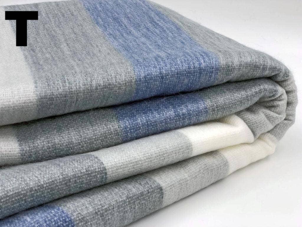 Choice Alpaca Products – wholesale Filtar – Alpacka Bed Filt - Randig36