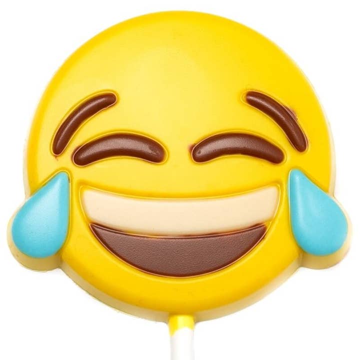 Paleta emoji joy (chocolate blanco) 25 Grs para venta al por mayor de The Belgian Chocolate Makers