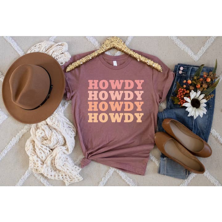 Peach Howdy's Shirt voor wholesale door Wild & Untamed Designs