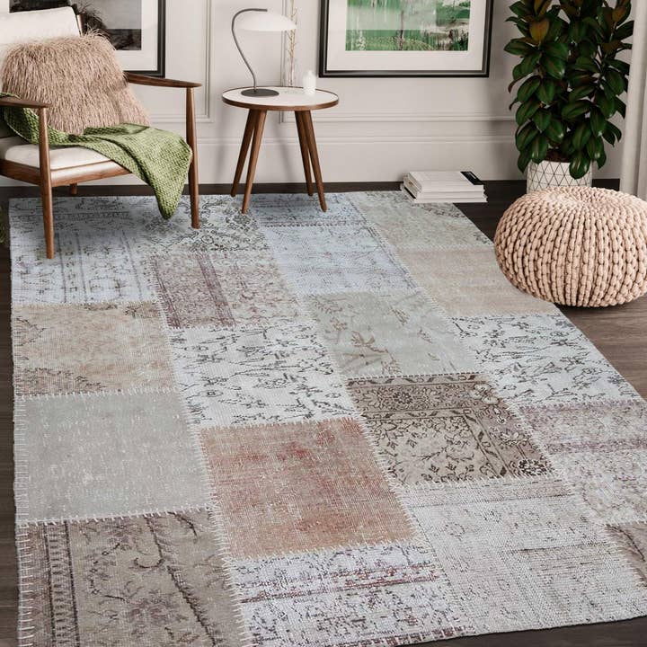 O&Ko - Wholesale Rug Pad - Class Patchwork 1A2T Beige Living Room Rug 80X150Cm1