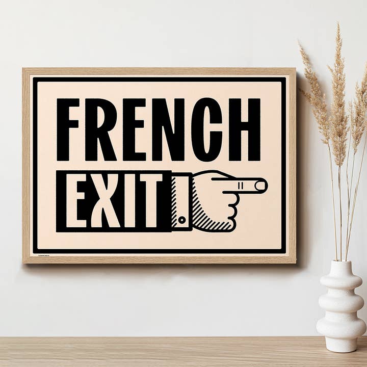 Telegramme Paper Co. – wholesale Art print – French Exit Typographic Print3