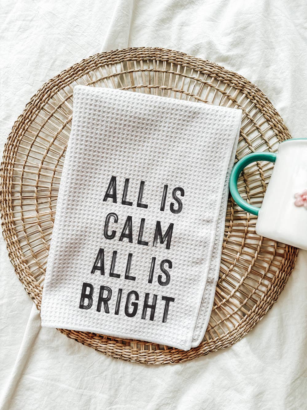 521handmade – Toalha de chá por atacado – All is Calm All is Brilhante Christmas Toalha de Cozinha0