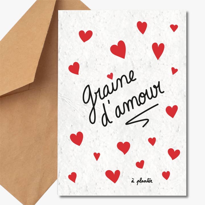 Carte à planter - Graines d'amour Coeurs pour la vente par Nébuline