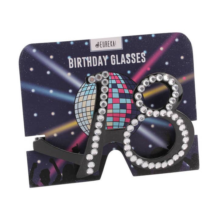 Black Clear Crystal '18th' Birthday glasses for wholesale by CGB Giftware