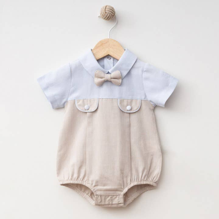 Baby Boy Elegant Bowtie Romper - 9-24M for wholesale by Omnis Pura