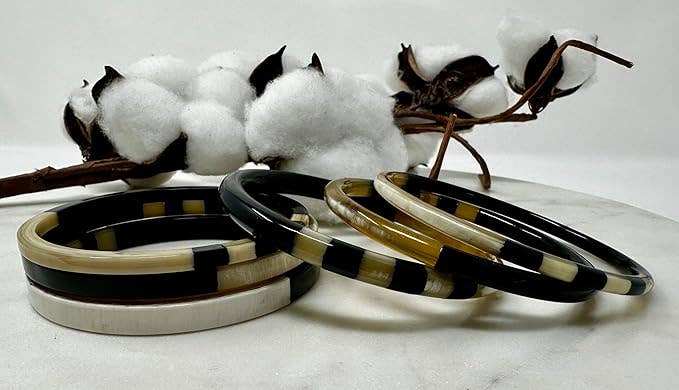 Maison Yvelise - Wholesale Bangle Bracelet - Thick and round black buffalo horn bangles from Vietnam4