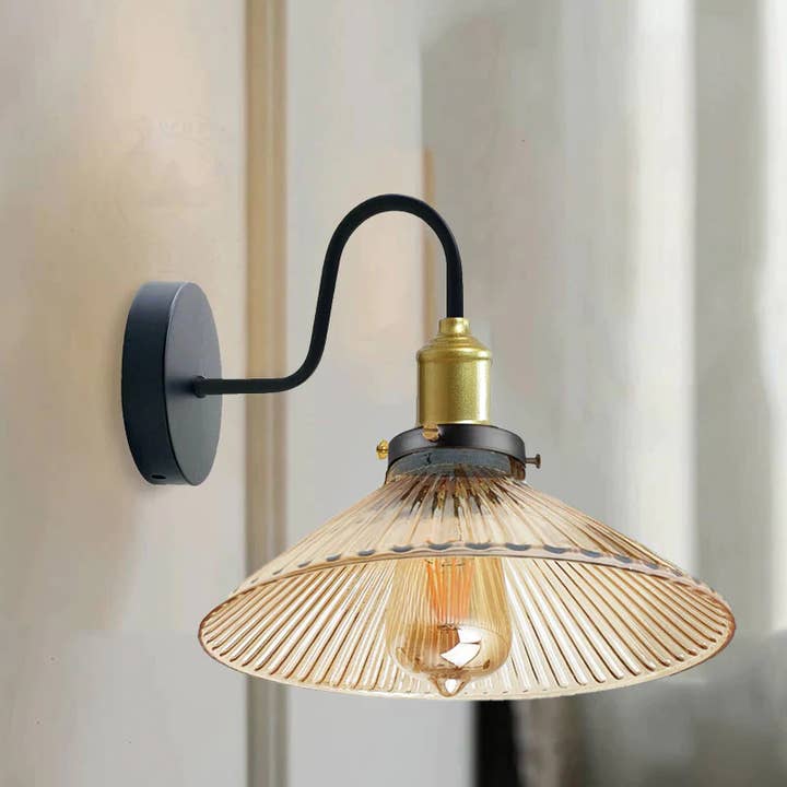 Ledsone - Wholesale Sconce - Rustic Industrial Wall Sconce Wall Lamp Light Glass Shade