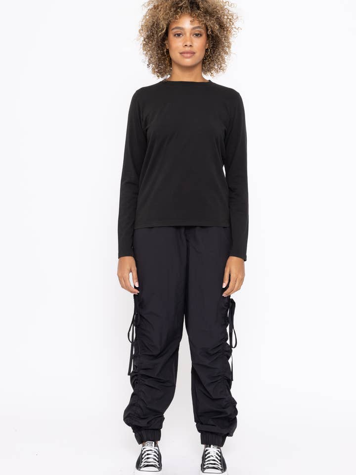 Mono B - Wholesale T-shirt (Zonder tekening) - Dames - Pima Bliss Boyfriend met lange mouwen8