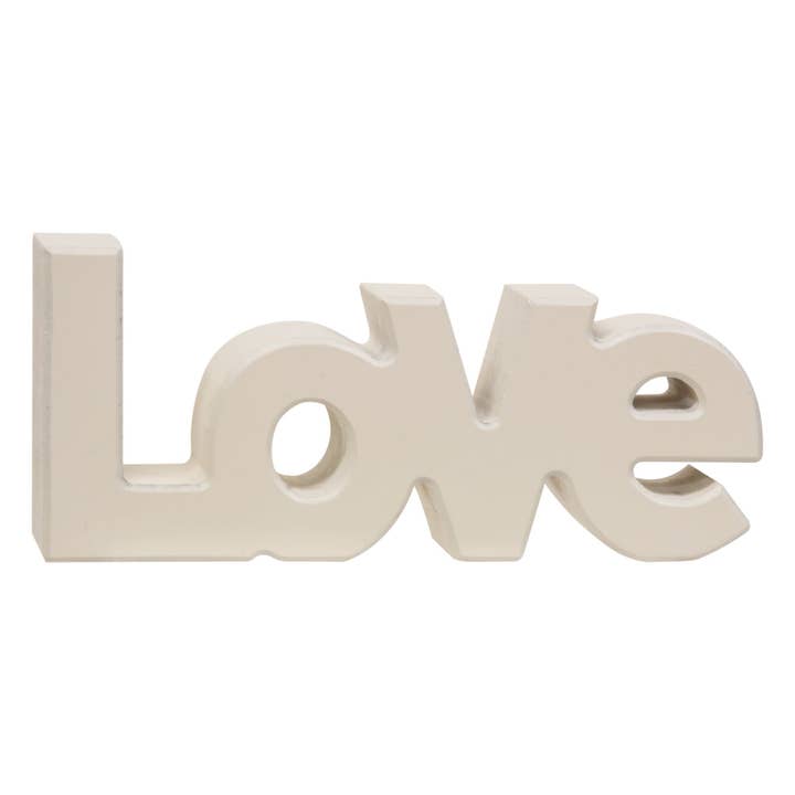 Wooden "Love" Block, Cream for wholesale by Col House Designs