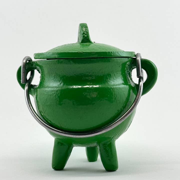Liv Rocks - Wholesale Meditation Supplies - Cauldron w/ Lid | Cast Iron Smudge Pot | Potion Cauldron