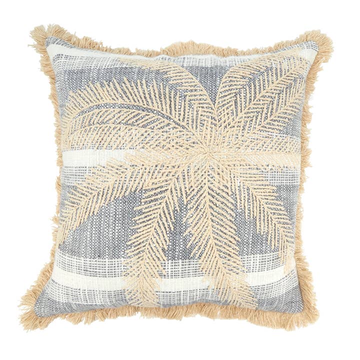 Palm Breeze Embroidered Throw Pillow for wholesale by Saro Lifestyle
