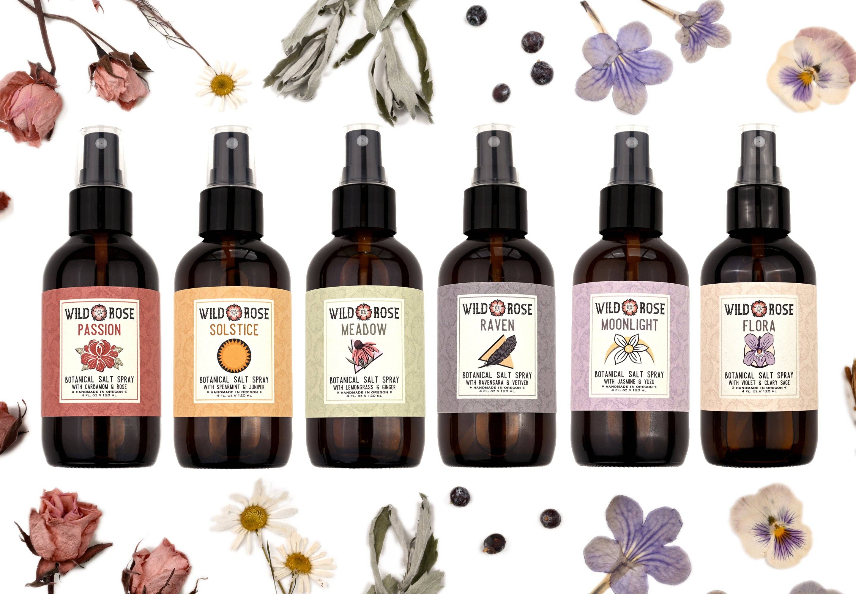 Wild Rose Herbs - Wholesale Hair Spray - Flora - Botanical Salt Spray 1oz // 30ml 6