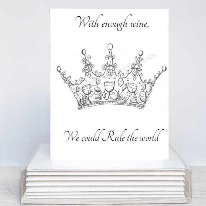 Wine Queen Boxed Note Cards for wholesale by Lula Bell Cards and Gifts