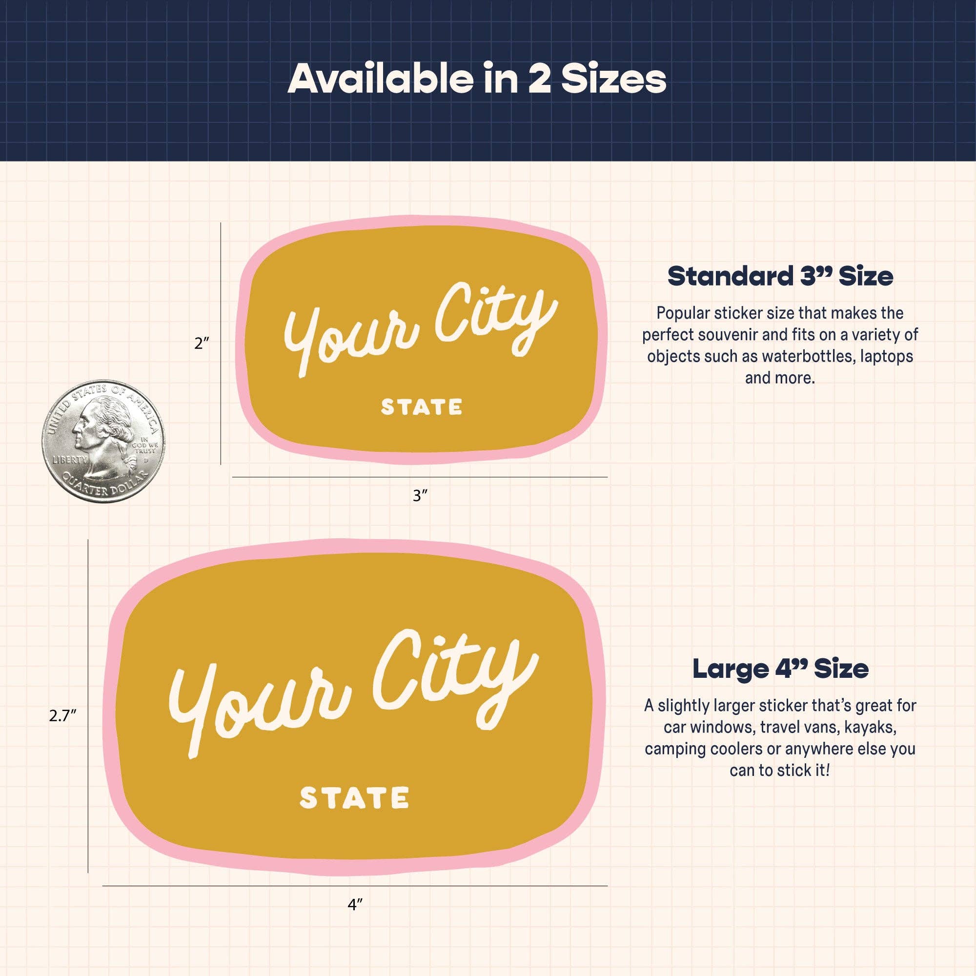 Endless August Supply Co. - Wholesale Sticker - Custom Handwritten Script City Sticker | Name Drop Sticker3