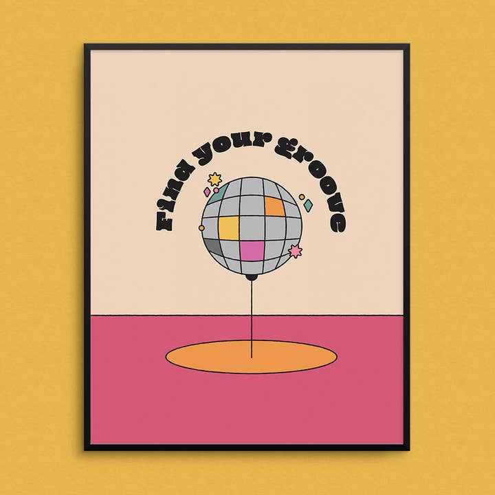 Find Your Groove Art Print for wholesale by Mad Love Creative Co.