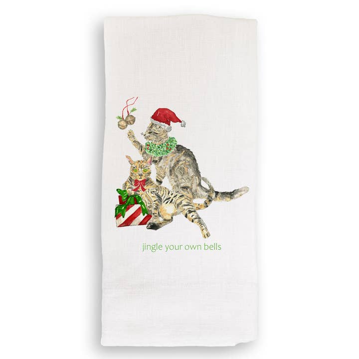 French Graffiti - Venta al por mayor Paños de cocina - Gatos Jingle Bells2