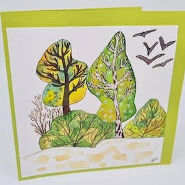 Foldet lykønskningskort (emne # 1464). A6-format for engroshandel hos CARD-ART