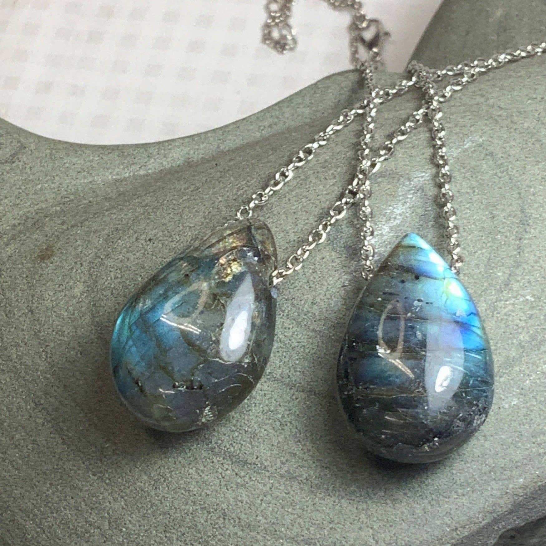 Peace Love Bling - Wholesale Pendant/Charm Necklace - Magical Labradorite Drop Necklace5
