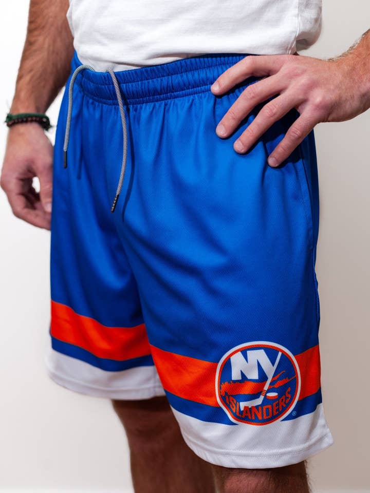 New York Islanders Hockeyshorts aus Netz für den Großhandel von Bench Clearers
