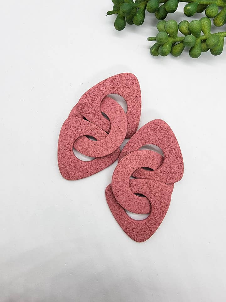 Linked Earrings - Cherry Pink for wholesale by Chosen & Free Co