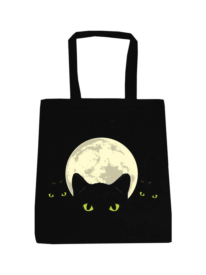 Bright Eyes Black Tote Bag for wholesale by Grindstore