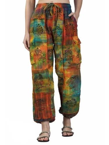 Fashion X Factor Ltd. – wholesale Trousers – Unisex – FX2049 Tie/Dye Patchwork Cotton Trousers