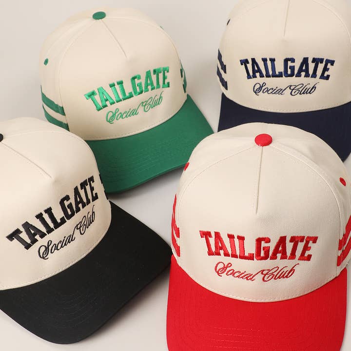TAILGATE SOCIAL CLUB Two-Tone Two Stripes Trucker Hat for wholesale by Fashion City