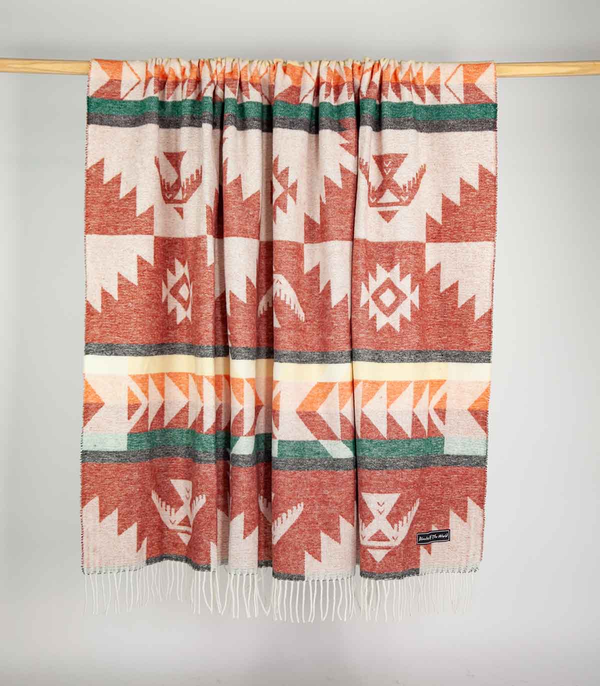 Blankets Of The World – Engroshandel Tæppe – Plaid Colibrí i terrakottafarver2