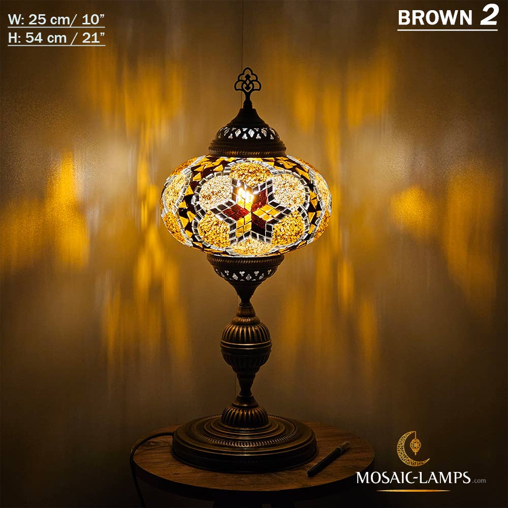 Mosaic Lamps - Wholesale Accent/Desk Lamp - 10+ Colors - Turkish Mosaic X Large Globe Table Lamp, Marrak12