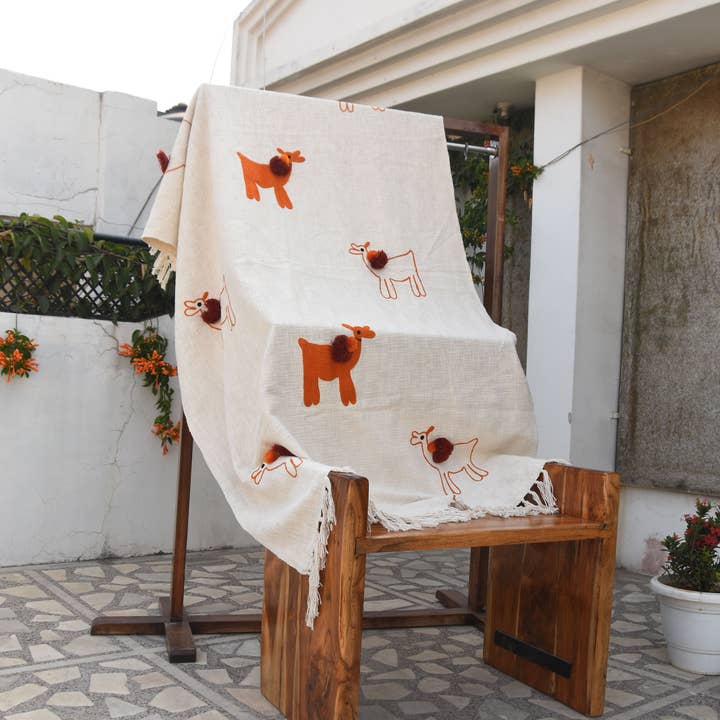 Coperta da lancio in fango con stampa a tintura naturale per la casa per la vendita all'ingrosso da parte di Fabdivine