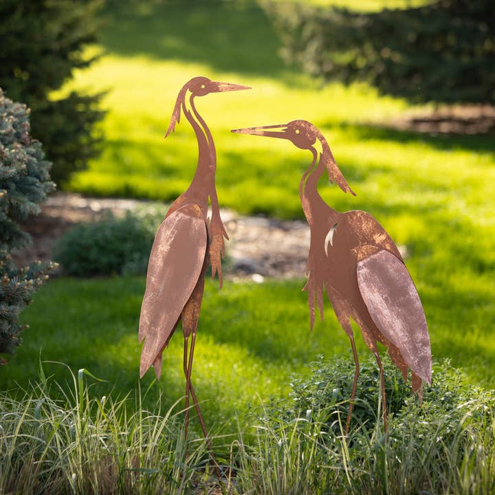 Sullivans Home Decor - Wholesale Outdoor Ornament/Decor - Copper Crane Garden Statues