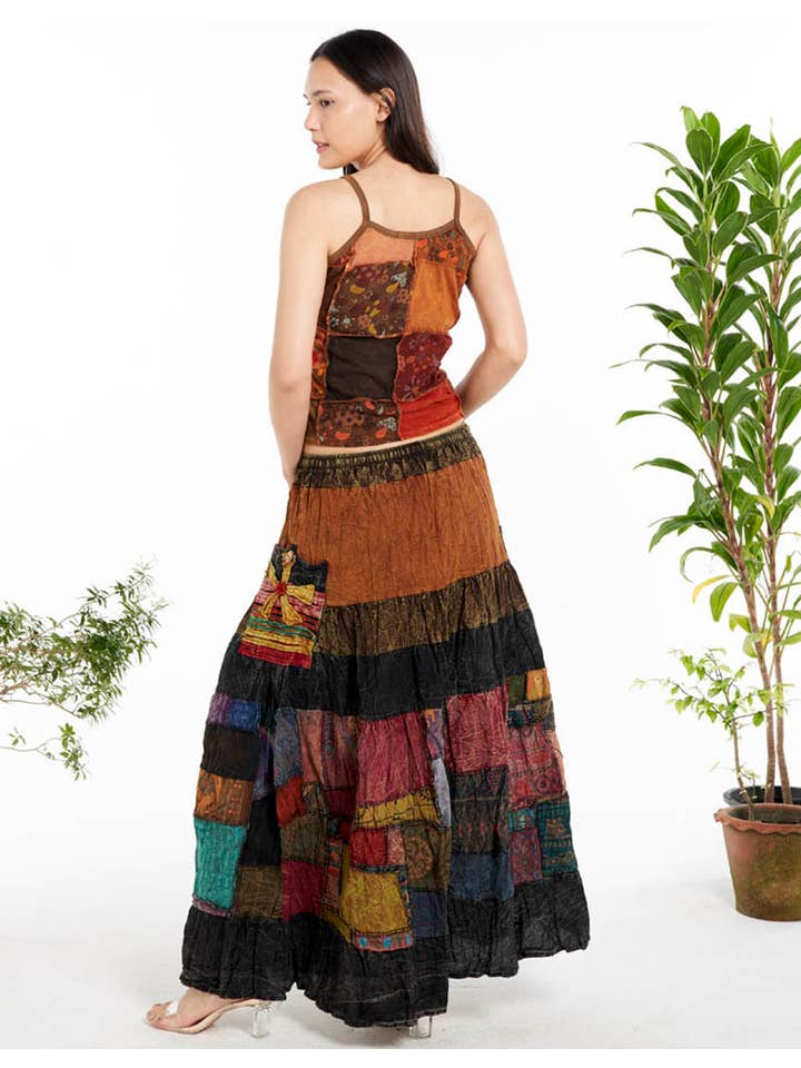 Assorted Color WOMENS CLOTHING-COTTON LONG SKIRT WITH SIDE POCKETS(TH-1824) for wholesale on Faire