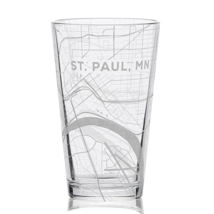 ST PAUL, MN Copos de cerveja de 16 onças com gravura City Street Map por atacado de LumEngrave