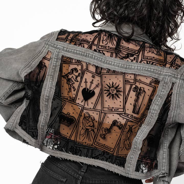 Dragon Denim - Wholesale Denim jacket – Women's - The Black Tarot Half Lace Denim Jacket2