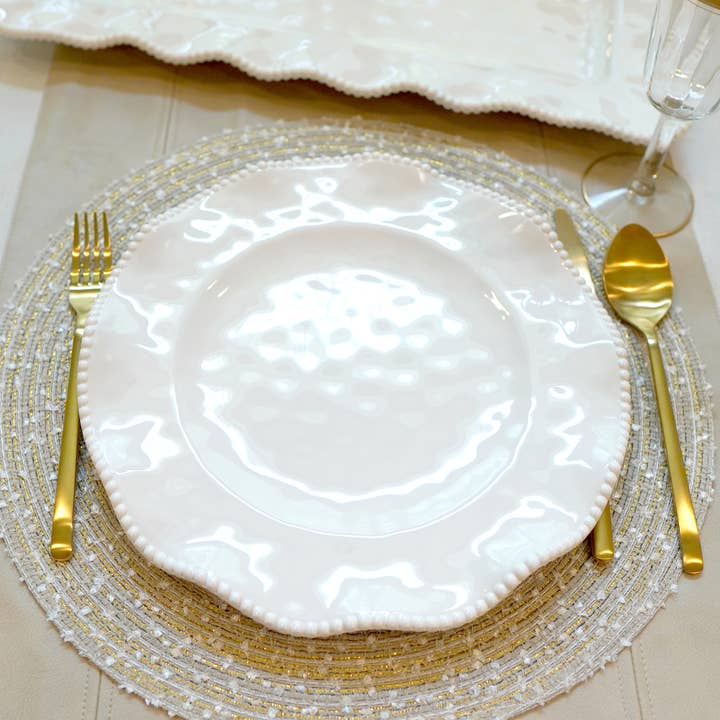 Certified International - Wholesale Dinner Plate - Perlette Cream Melamine Dinner Plate 11 in