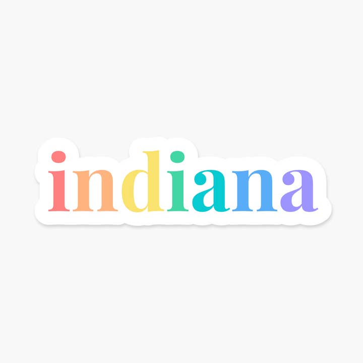 Indiana US State 2.8 x 1 in - Everyday Sticker for wholesale by Footnotes