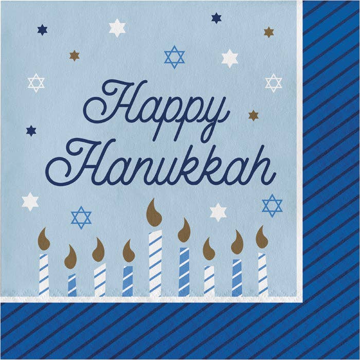 Bulk Hanukkah Celebration Luncheon Napkins (192 per Case) for wholesale by Bulk Party Decor