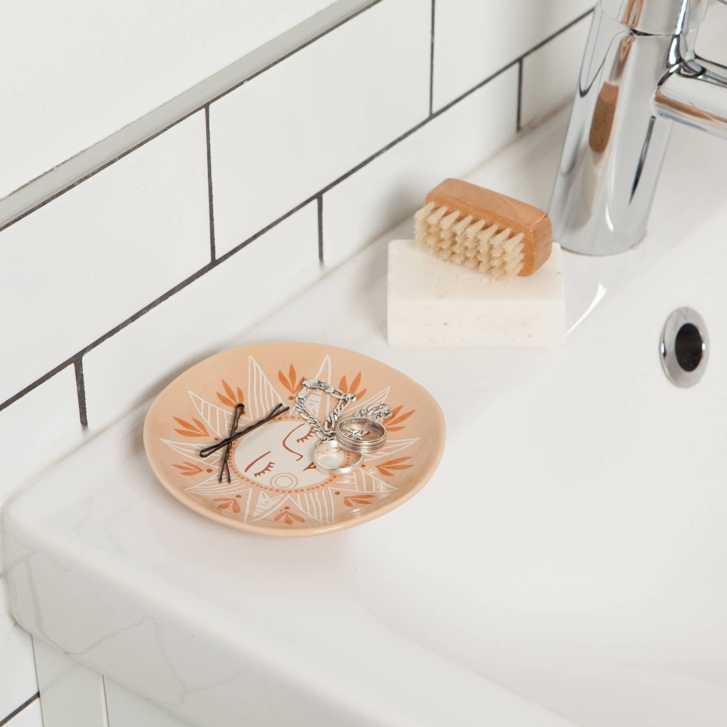 Danica Studio - Wholesale Decorative Tray - Danica Studio Soleil Sun Shaped Ceramic Trinket Tray4