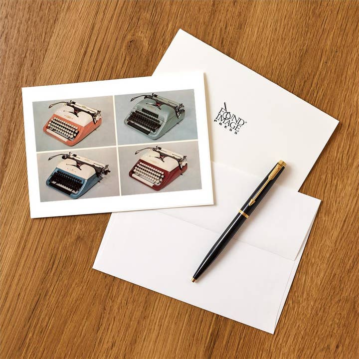 Found Image Press – wholesale Stationery/notecard set – Greeting Card AC-265 Four Portable Typewriters