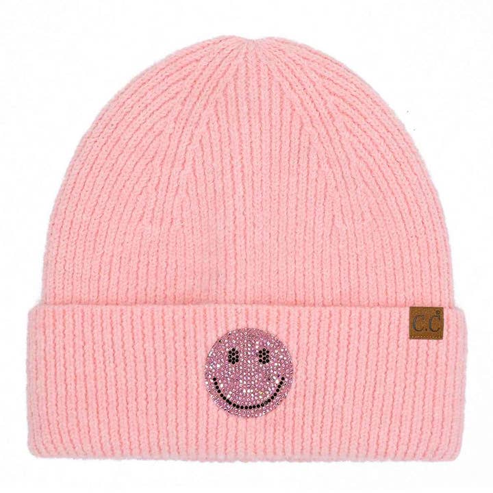 MiMi Wholesale - Wholesale Beanie - Women's - HTE0100 Layla Rhinestone Smiley Beanie4
