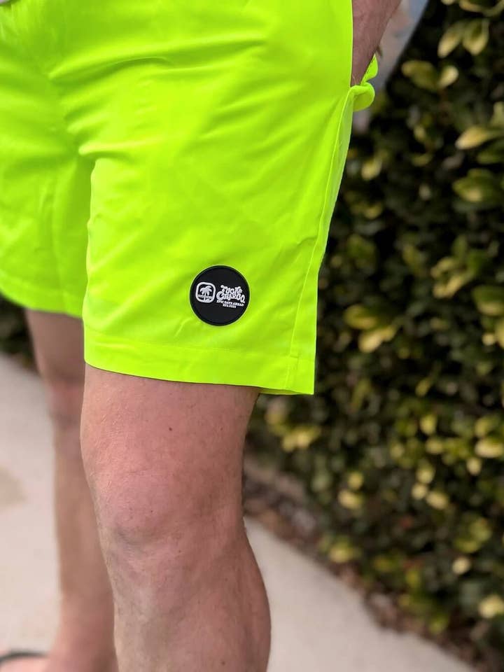 Hi-Viz Neon Yellow Men's Hybrid Boardshort for wholesale by Tuck & Char Co.
