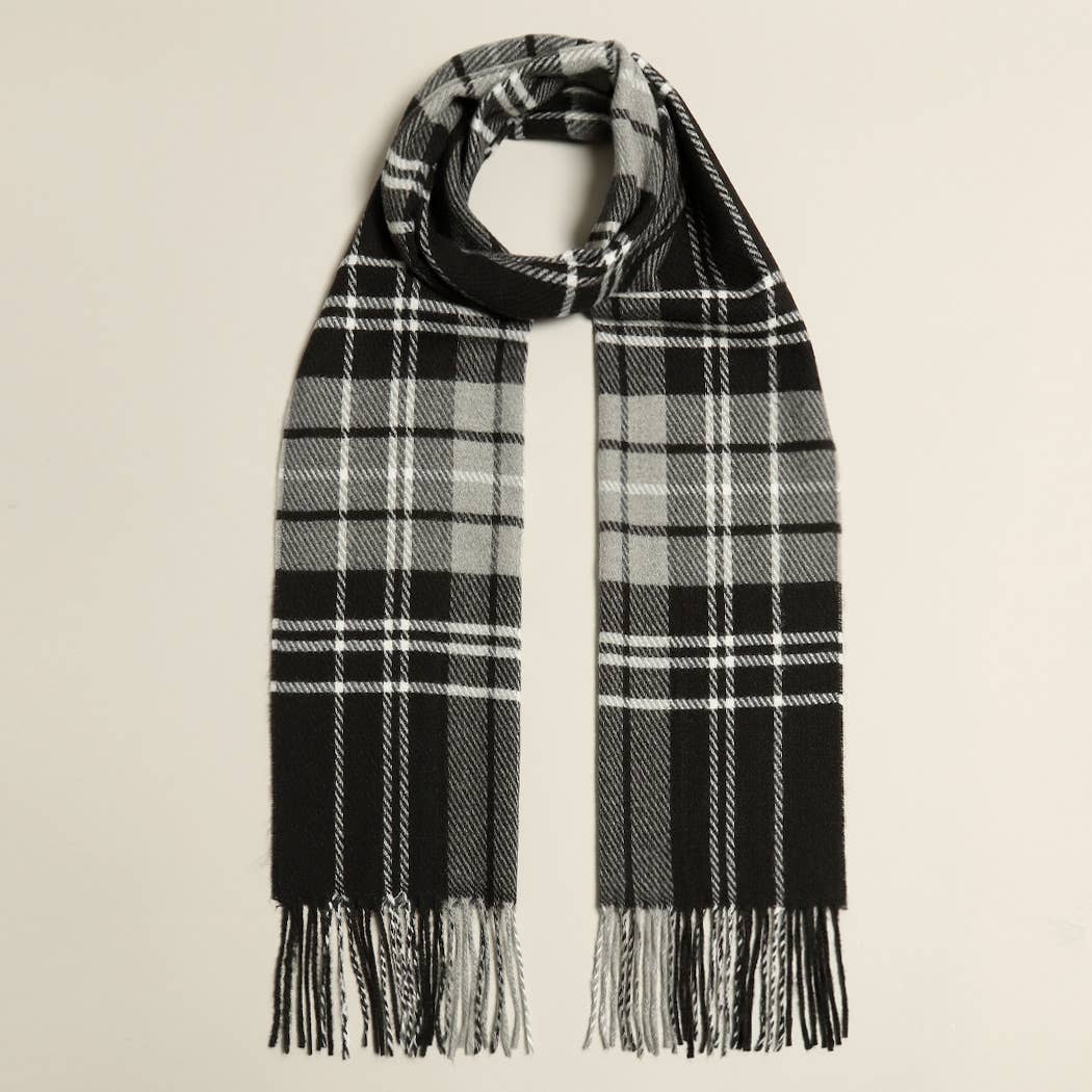 Fashion City – wholesale Scarf – Women's – Plaid Herringbone Lightweight Cashmere Feel Scarf 12
