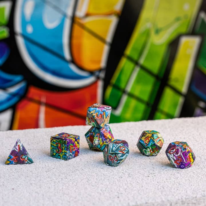 Cardshouse - Wholesale Dice - Full Art Dice™ Set: Graffiti Q-WORKSHOP2