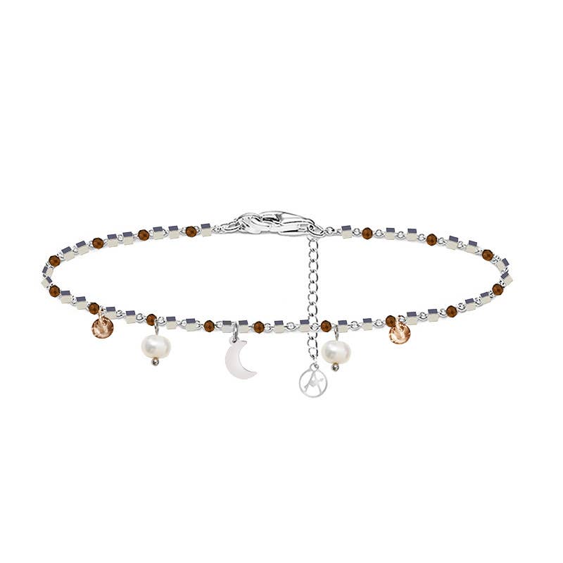 AMORINO SRL - Wholesale Charm/Dangle Bracelet - BRACELET WITH MOON & PEARL AND ZIRCON CHARM10