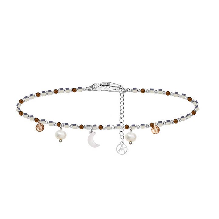 AMORINO SRL - Wholesale Charm/Dangle Bracelet - BRACELET WITH MOON & PEARL AND ZIRCON CHARM10
